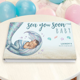 Sea You Soon Mermaid Baby Shower Guest Book