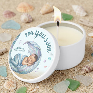 Sea You Soon Mermaid Baby Shower Mini Candle Favors