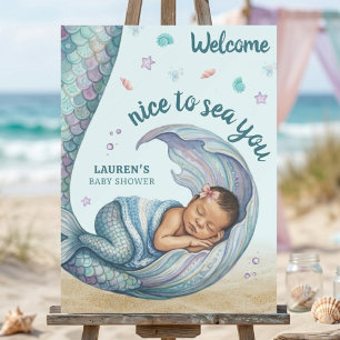 Sea You Soon Mermaid Baby Shower Welcome Foam Board