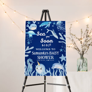 Sea You Soon Nautical Baby is on the Way Baby  Foam Board