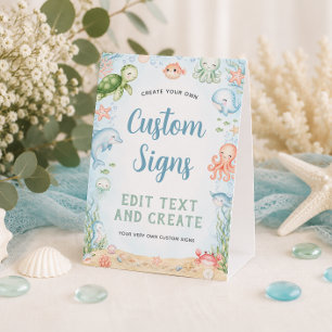 Sea You Soon Ocean Baby Shower 4x6 Custom Sign