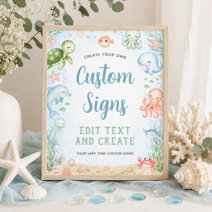 Sea You Soon Ocean Baby Shower 8x10 Custom Sign