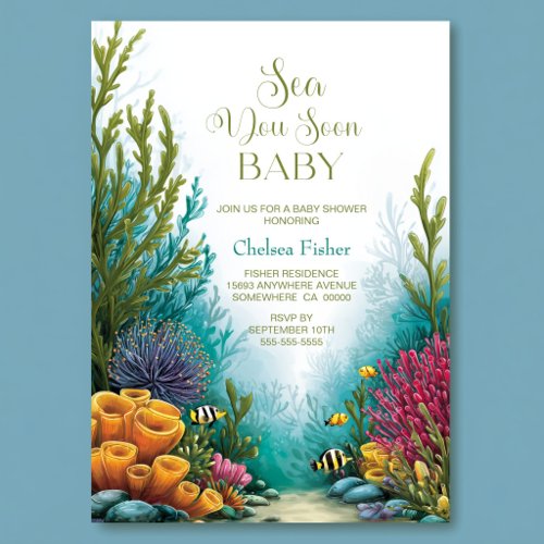 Sea You Soon Ocean Baby Shower Invitation
