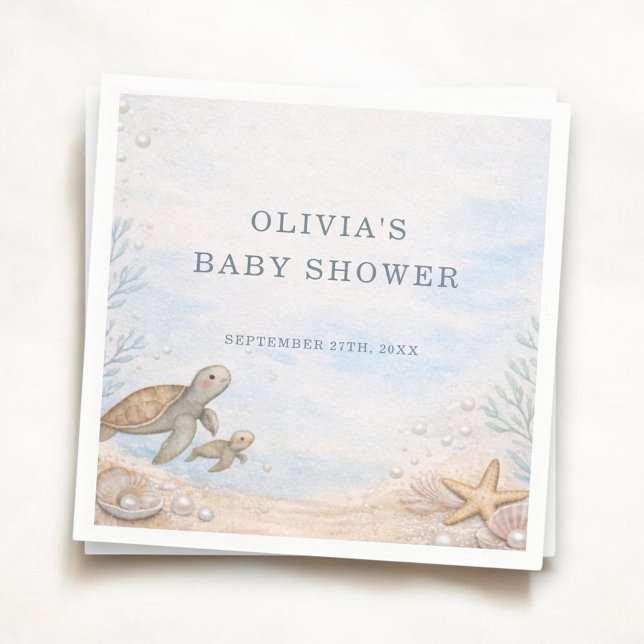 Sea You Soon Ocean Baby Shower Party Napkins (Creator Uploaded)