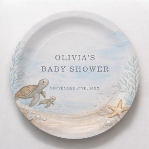 Sea You Soon Ocean Baby Shower Party Paper Plates