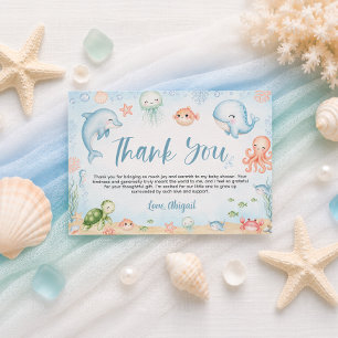 Sea You Soon Ocean Baby Shower Thank You Card