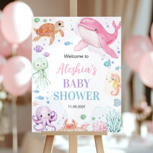 Sea You Soon Ocean Baby Shower Welcome Sign