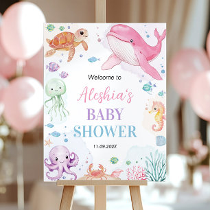 Sea You Soon Ocean Baby Shower Welcome Sign