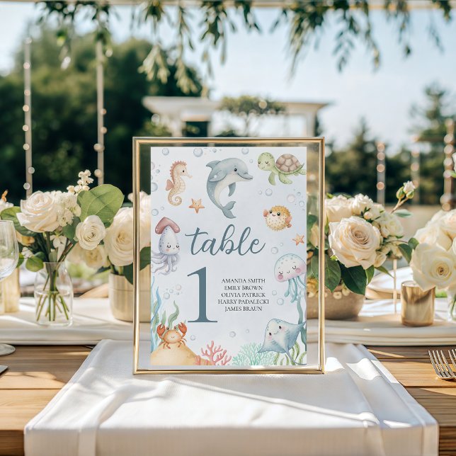 Sea You Soon Ocean Table Numbers Pedestal Sign (Creator Uploaded)