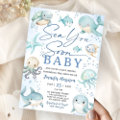 Sea You Soon Ocean Whale Boy Baby Shower Invitation | Zazzle