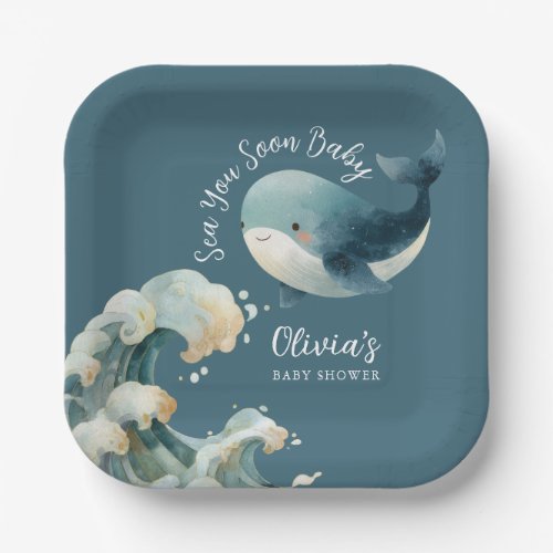 Sea You Soon Ocean Whale Turquoise Baby Shower