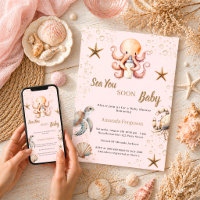 Sea You Soon pink girl Baby Shower