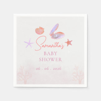 Sea you soon purple coral aesthetic  napkins