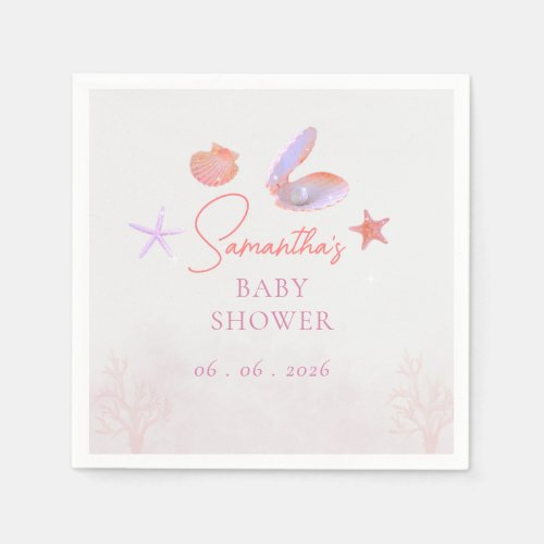 Sea you soon purple coral aesthetic  napkins