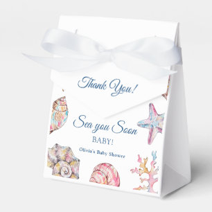 Sea You Soon Seashell Baby Shower Favor Boxes