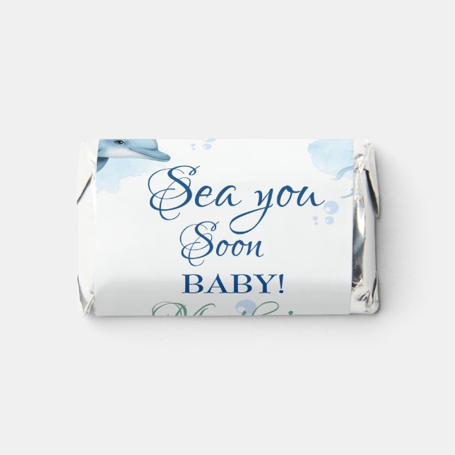 Sea You Soon Seashell Baby Shower Hershey's Miniatures (Front)
