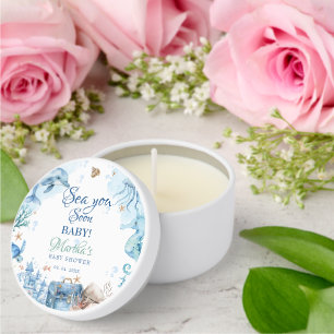 Sea You Soon Seashell Baby Shower Mini Candle Favors