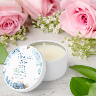 Sea You Soon Seashell Baby Shower Mini Candle Favors
