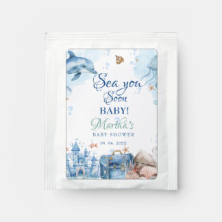 Sea You Soon Seashell Baby Shower Tea Bag Drink Mix