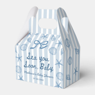 Sea You Soon Seashell Coastal Baby Shower Favor Boxes