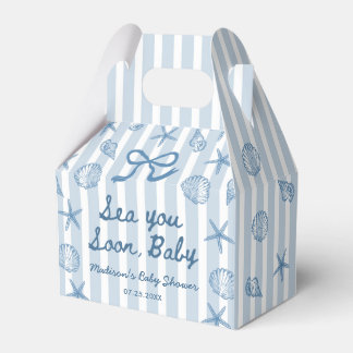 Sea You Soon Seashell Coastal Baby Shower Favor Boxes