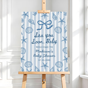 Sea You Soon Seashell Coastal Baby Shower Welcome Foam Board