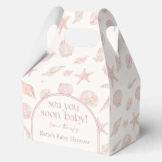 Sea you soon seashells Baby Shower Favor Boxes
