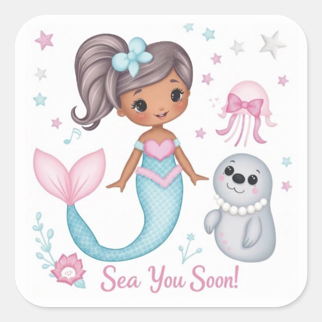 Sea You Soon Square Sticker (Front)