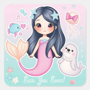 Sea You Soon Square Sticker