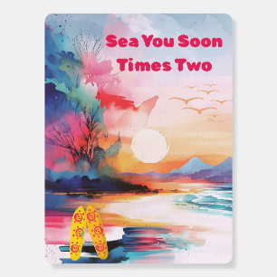 Sea You Soon Times Two Twin Baby Shower Foam Board