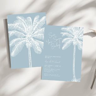 Sea You Soon Tropical Palm Tree Boy Baby Shower Invitation