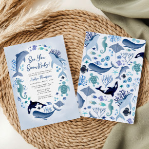 Sea You Soon Under the Sea Boy Baby Shower Invitation