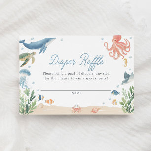 Sea You Soon Under the Sea Diaper Raffle Ticket Enclosure Card