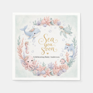Sea You Soon Under the Sea Neutral Baby Shower Napkins