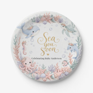 Sea You Soon Under the Sea Neutral Baby Shower Paper Plates