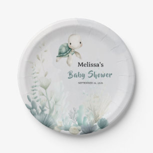 Sea You Soon Underwater Turtle Baby Shower Paper Plates