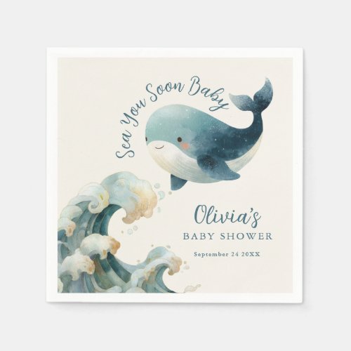 Sea You Soon Whale Ocean Ivory Baby Shower