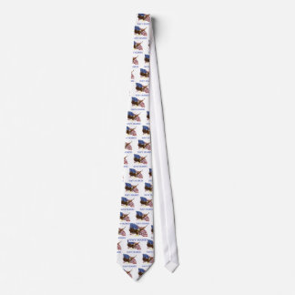 Seabees Bald Eagle American Flag Design Neck Tie
