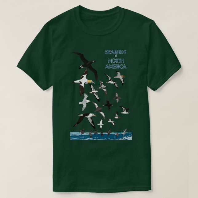 Seabirds of North America with text  T-Shirt (Design Front)