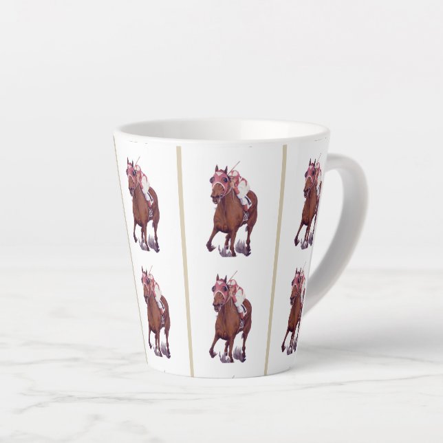 Seabiscuit Beats War Admiral in Match Race Latte Mug (Right Angle)