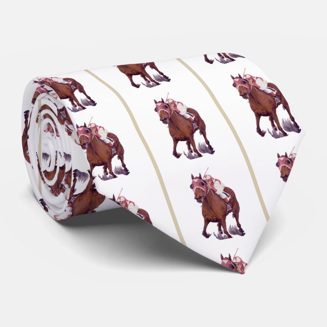 Seabiscuit Defeats War Admiral in Race Neck Tie (Rolled)