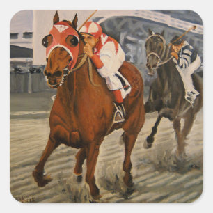 Seabiscuit Defeats War Admiral Match Race Square Sticker