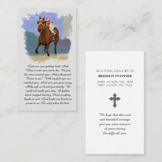 Seabiscuit Racehorse Memorial Blessing Prayer Card