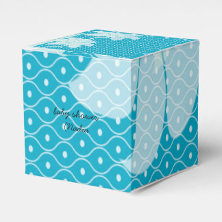 seablue white flower simple elegant favor boxes