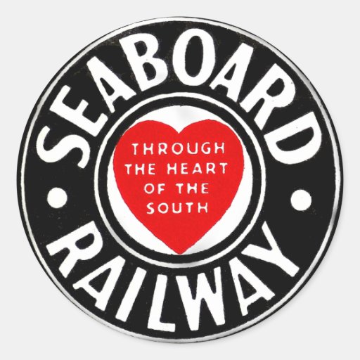 Seaboard Air Line Railway Heart Logo Classic Round Sticker | Zazzle