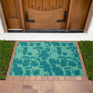 Seabolt Blue Abstract  Doormat