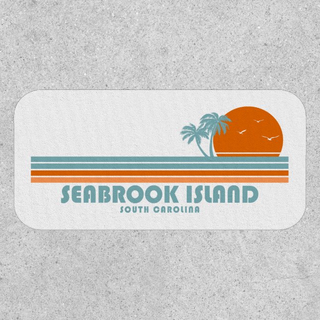 Seabrook Island South Carolina Sun Palm Trees Patch (Front)