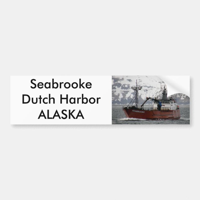 Seabrooke, Crab Boat in Dutch Harbor, Alaska Bumper Sticker (Front)