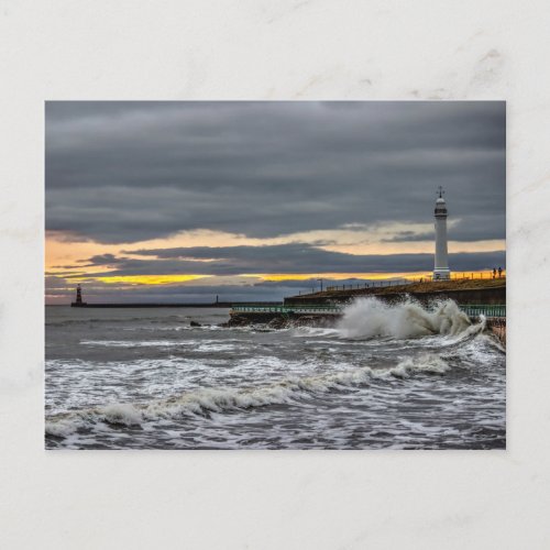 Seaburn and Roker Lighthouses Postcard