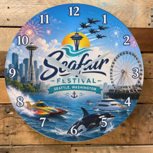Seafair Festival Seattle Washington Nautical Large Clock